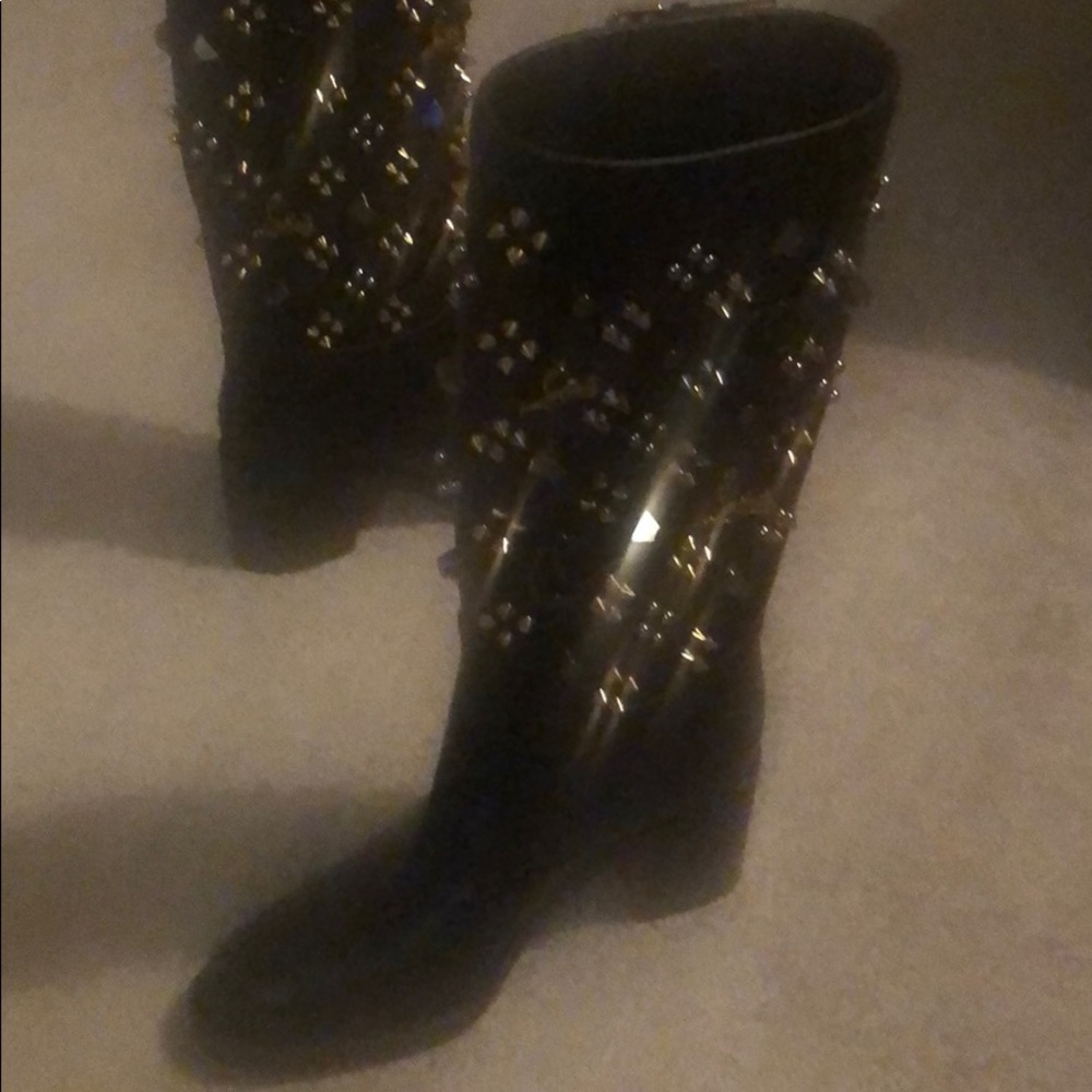 Christian Louboutin mid calf boots studded boots
